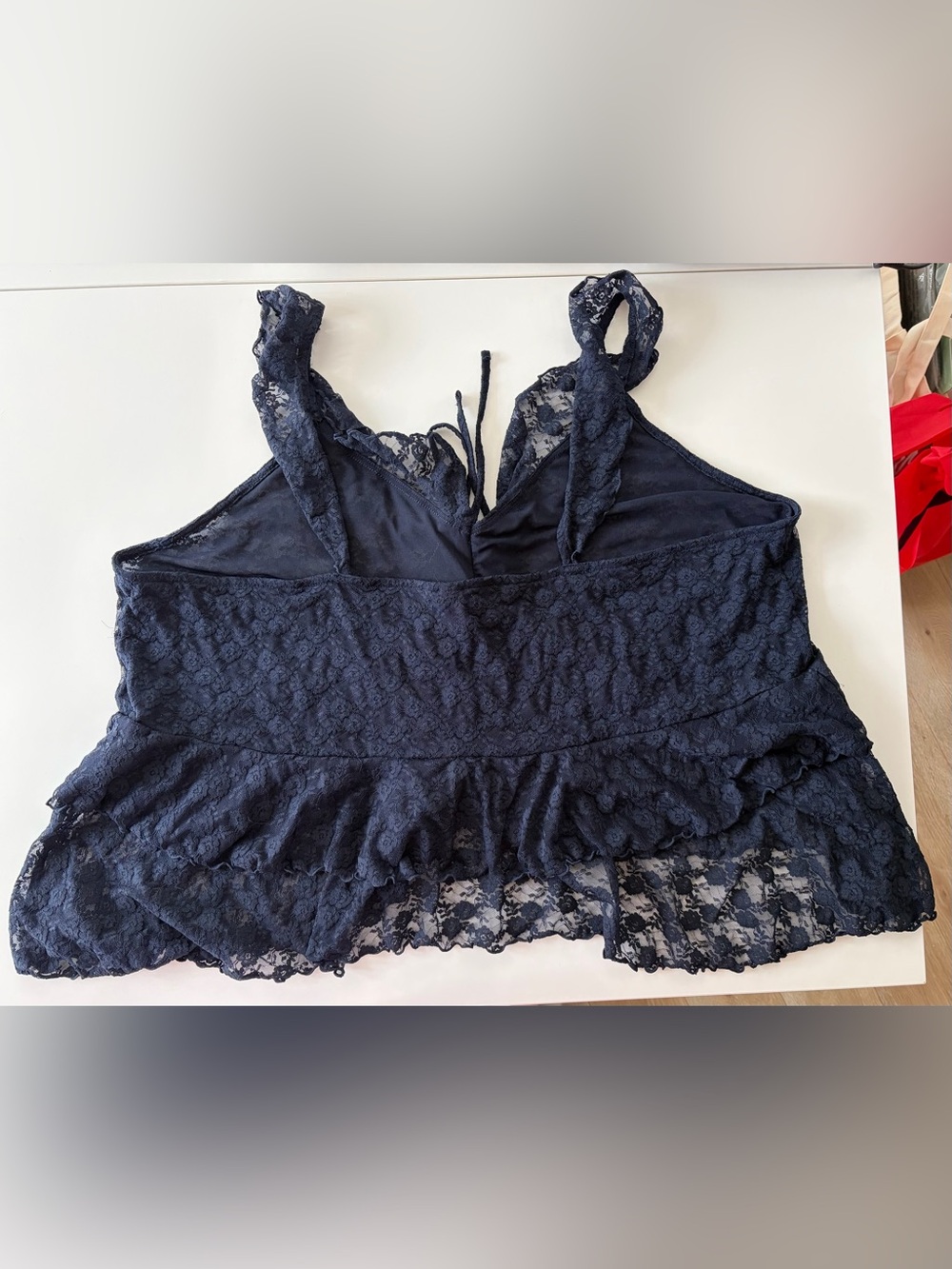 Sleeveless Lace Ruffle Top - Picture 2 of 3